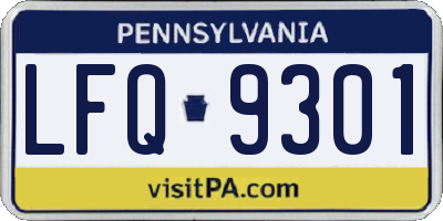 PA license plate LFQ9301