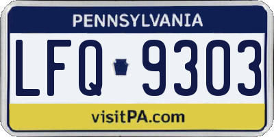 PA license plate LFQ9303