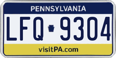 PA license plate LFQ9304