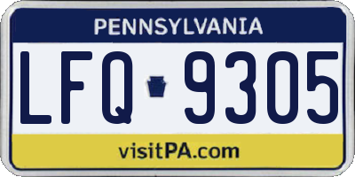 PA license plate LFQ9305