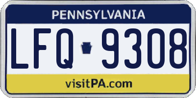 PA license plate LFQ9308