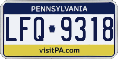PA license plate LFQ9318