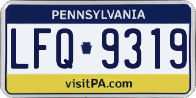 PA license plate LFQ9319