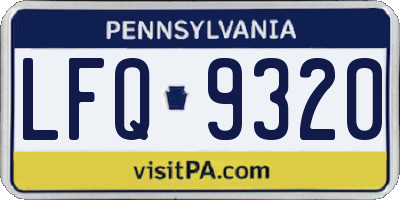 PA license plate LFQ9320