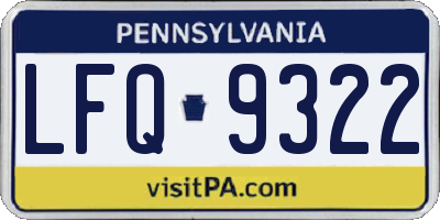 PA license plate LFQ9322