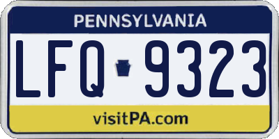 PA license plate LFQ9323