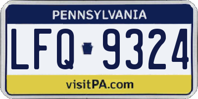 PA license plate LFQ9324