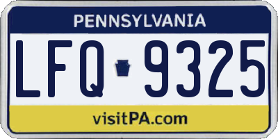 PA license plate LFQ9325