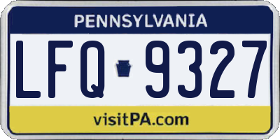 PA license plate LFQ9327