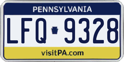 PA license plate LFQ9328