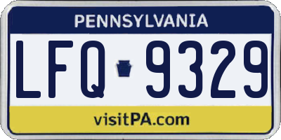 PA license plate LFQ9329
