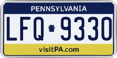 PA license plate LFQ9330