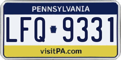 PA license plate LFQ9331