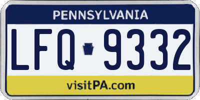 PA license plate LFQ9332