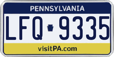 PA license plate LFQ9335