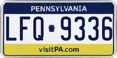 PA license plate LFQ9336