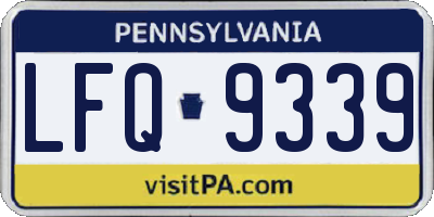 PA license plate LFQ9339