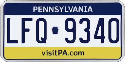 PA license plate LFQ9340