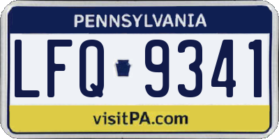 PA license plate LFQ9341