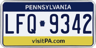 PA license plate LFQ9342