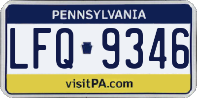 PA license plate LFQ9346