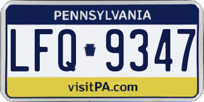 PA license plate LFQ9347