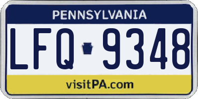 PA license plate LFQ9348