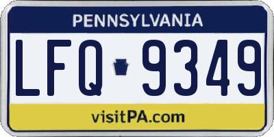 PA license plate LFQ9349
