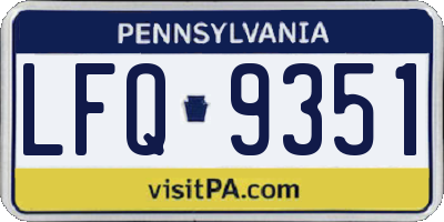 PA license plate LFQ9351