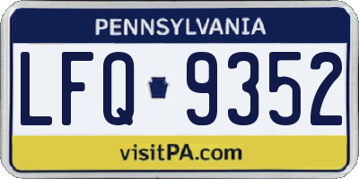 PA license plate LFQ9352