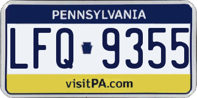 PA license plate LFQ9355