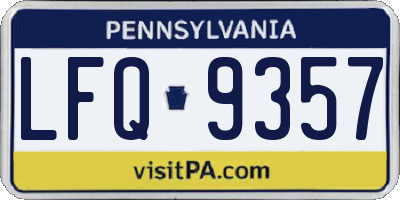 PA license plate LFQ9357