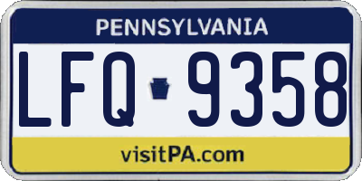 PA license plate LFQ9358