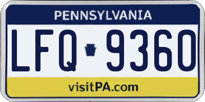 PA license plate LFQ9360