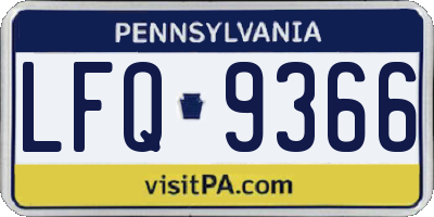 PA license plate LFQ9366