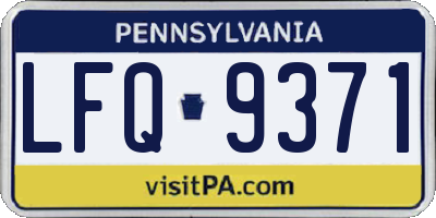 PA license plate LFQ9371