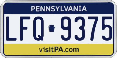 PA license plate LFQ9375
