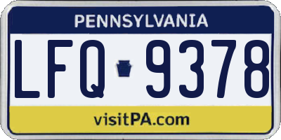 PA license plate LFQ9378