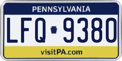 PA license plate LFQ9380