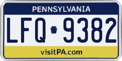 PA license plate LFQ9382
