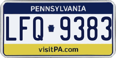 PA license plate LFQ9383