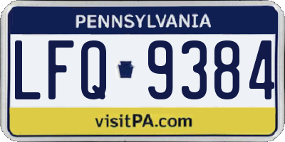 PA license plate LFQ9384