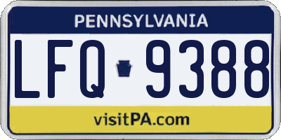 PA license plate LFQ9388
