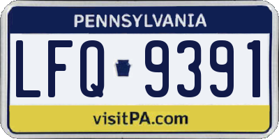 PA license plate LFQ9391