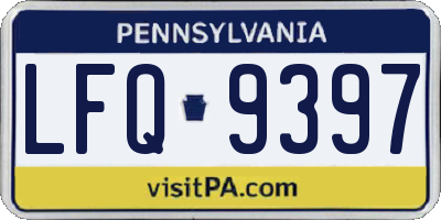 PA license plate LFQ9397