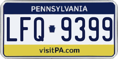 PA license plate LFQ9399
