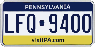 PA license plate LFQ9400
