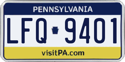 PA license plate LFQ9401