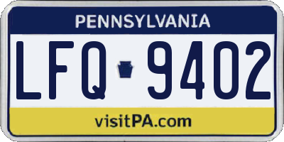 PA license plate LFQ9402