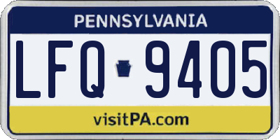 PA license plate LFQ9405